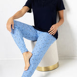 Verde Veronica pigiama serafino manica corta e pantalone lungo - BLU - PR13