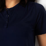 Verde Veronica pigiama serafino manica corta e pantalone lungo - BLU - PR13