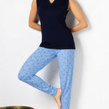 Verde Veronica pigiama spalla larga pantalone lungo - BLU - PR17