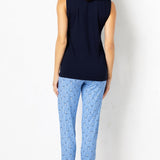Verde Veronica pigiama spalla larga pantalone lungo - BLU - PR17