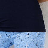 Verde Veronica pigiama spalla larga pantalone lungo - BLU - PR17