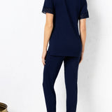 Verde Veronica pigiama scollo a V manica corta pantalone lungo - BLU - UN16