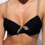 Reggiseno francese con arriccio e ferretto - NERO - DW53
