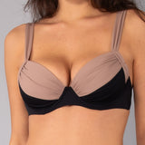 Reggiseno con coppe imbottite e ferretto - NERO - DW59
