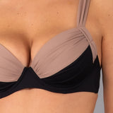 Reggiseno con coppe imbottite e ferretto - NERO - DW59