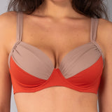 Reggiseno con coppe imbottite e ferretto - RUGGINE - DW59