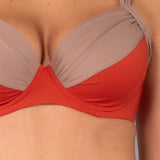 Reggiseno con coppe imbottite e ferretto - RUGGINE - DW59