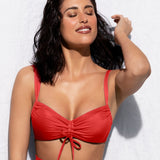 Reggiseno con imbottitura estraibile, senza ferretto, con arriccio - PAPAYA - OC54