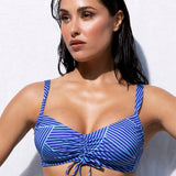 Bikini con arriccio e slip - BLU - OV5468