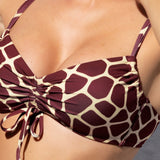 Reggiseno coppe imbottite estraibili senza ferretto con arriccio - BORDEAUX - TG54
