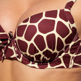 Reggiseno con coppe imbottite e ferretto - BORDEAUX - TG59