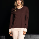 Pigiama donna in caldo cotone Verde Veronica - CACAO/BEIGE - OT12