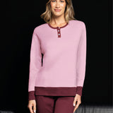Pigiama donna serafino in caldo cotone Verde Veronica - MALVA/BORDEAUX - OT16