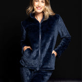 Tuta donna in pile coral con zip Verde Veronica - BLU - CF14