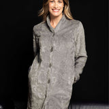 Vestaglia donna con bottoni in pile coral Verde Veronica - GRIGIO - CF77