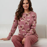 Pigiama donna in caldo cotone con fantasia floreale - MALVA - VI15
