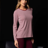 Pigiama donna in viscosa fantasia geometrica Verde Veronica - BORDEAUX - MM12