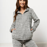 Tuta donna in coral con zip - GRIGIO - OF44