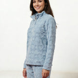 Pigiama donna in Coral con collo alto - AZZURRO - OF45