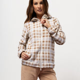 Tuta donna in Coral con zip e fantasia check - NOCCIOLA - TI44