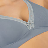 Reggiseno triangolo non imbottito senza ferretto in tessuto jacquard - DENIM - 1886