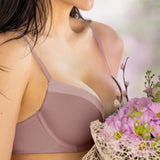Reggiseno con coppe imbottite e ferretto in tessuto jacquard - MALVA - 1882