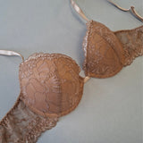 Reggiseno push-up con ferretto in pizzo - CARAMELLO - 8034