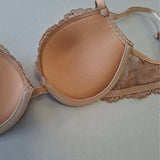 Reggiseno push-up con ferretto in pizzo - CARAMELLO - 8034