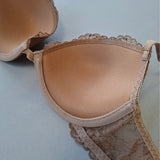 Reggiseno push-up con ferretto in pizzo - CARAMELLO - 8034